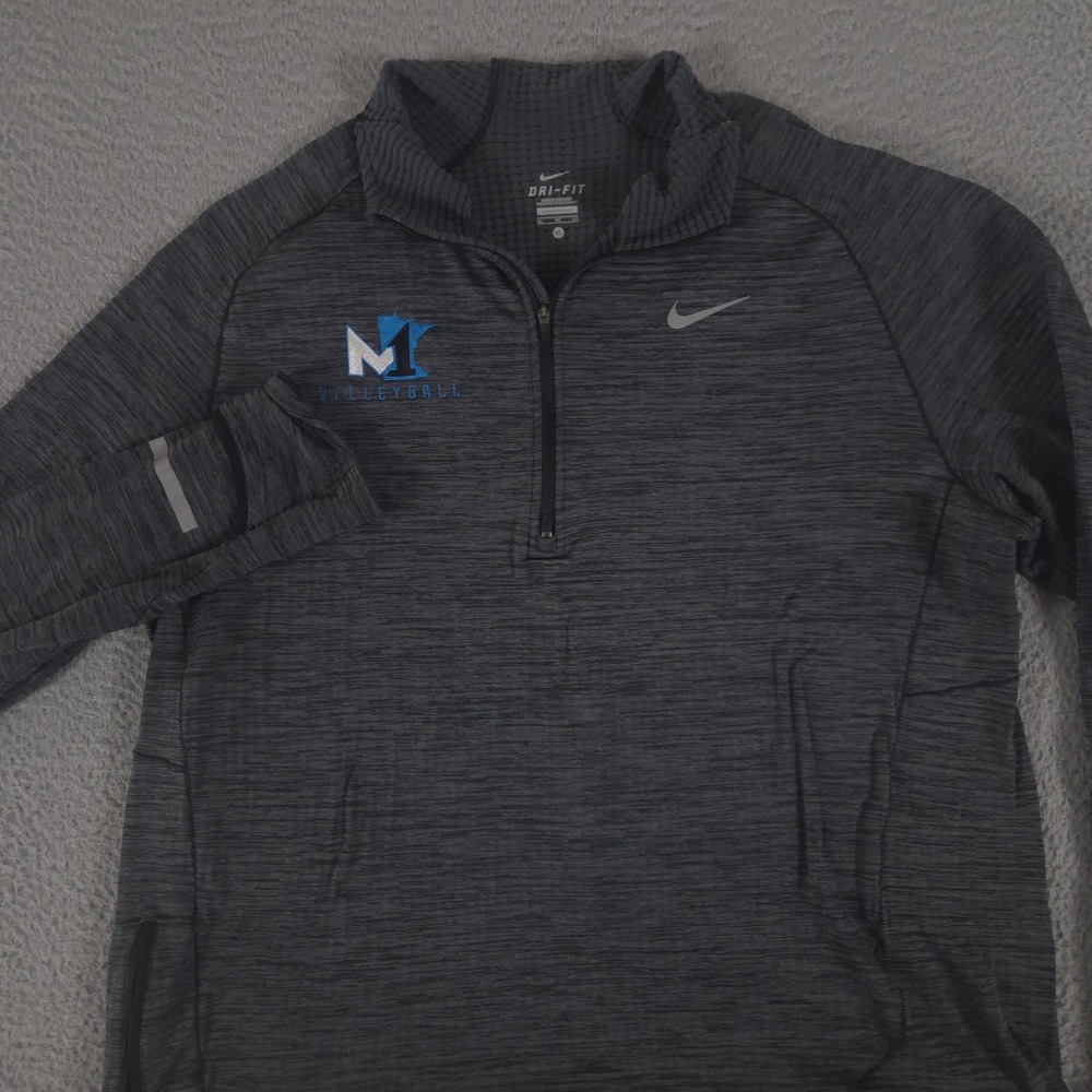 Nike Pullover Mens XL Gray Dri-Fit Sphere Element 1/2 Zip Heathered Mock Neck M1